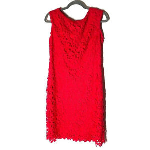 Lauren Ralph Lauren Red Floral Lace Sleeveless Sheath Dress Size 12